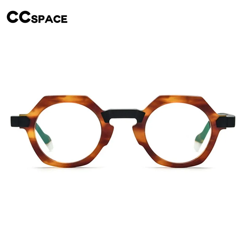 CCspace Unisex Full Rim Irregular Round Acetate Eyeglasses 55099