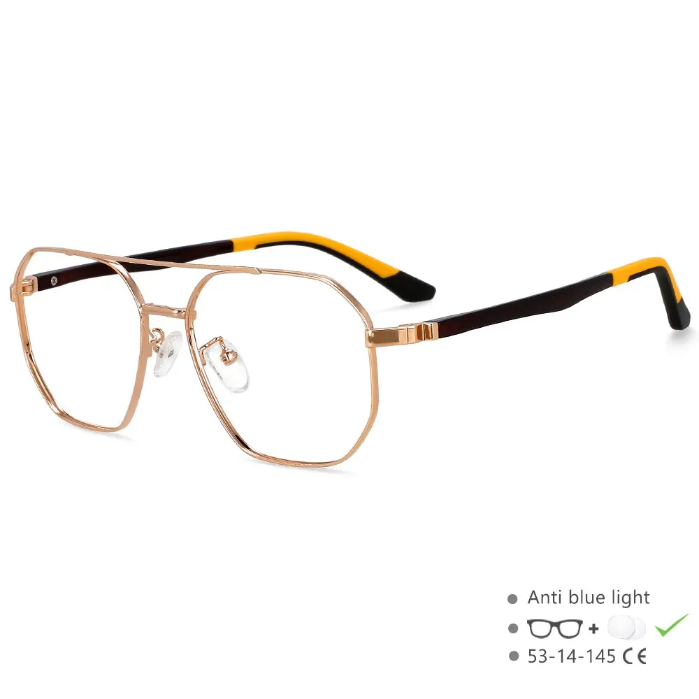 CCspace Unisex Full RIm Oval Double Bridge Alloy Eyeglasses 55604