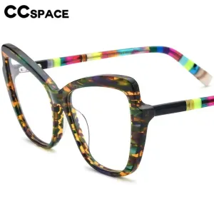 CCspace Unisex Full Rim Square Cat Eye Acetate Eyeglasses 56928