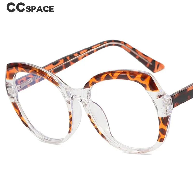 CCspace Women's Full Rim Irregular Square Tr 90 Titanium Eyeglasses 54716