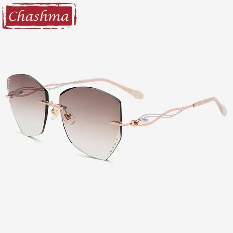 Chashma Women's Rimless Square Cat Eye Titanium Eyeglasses 88038