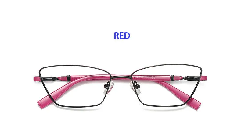 Hotony Women's Full Rim Cat Eye Alloy Front Frame Eyeglasses 3012