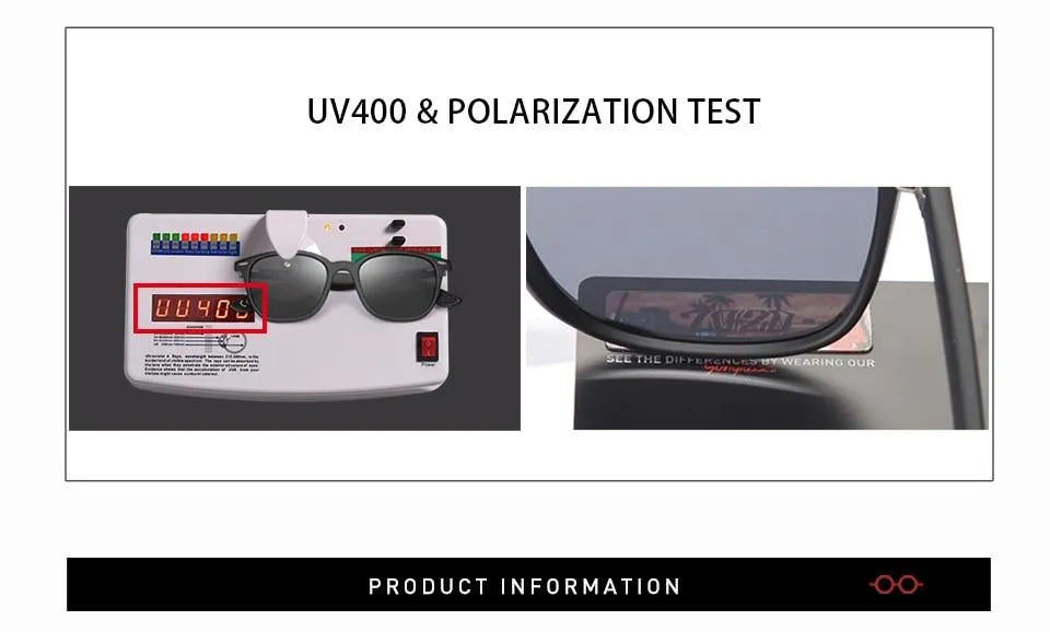 Men and Women Classic Design Polarized Square Frame Sungasses