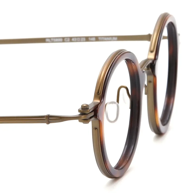 Muzz Unisex Full Rim Round Titanium Acetate Eyeglasses Rlt5988