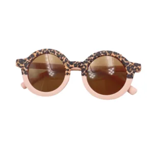 My Little Sunnies Round Two Tone Sunglasses Pink Cheetah Matte