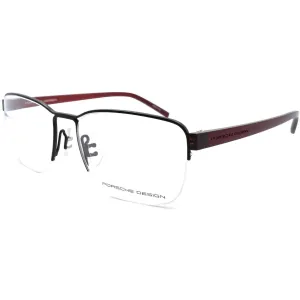 Porsche Unisex Eyeglasses - Black Metal Square Frame Demo Lens | PORSCHE P8357 A