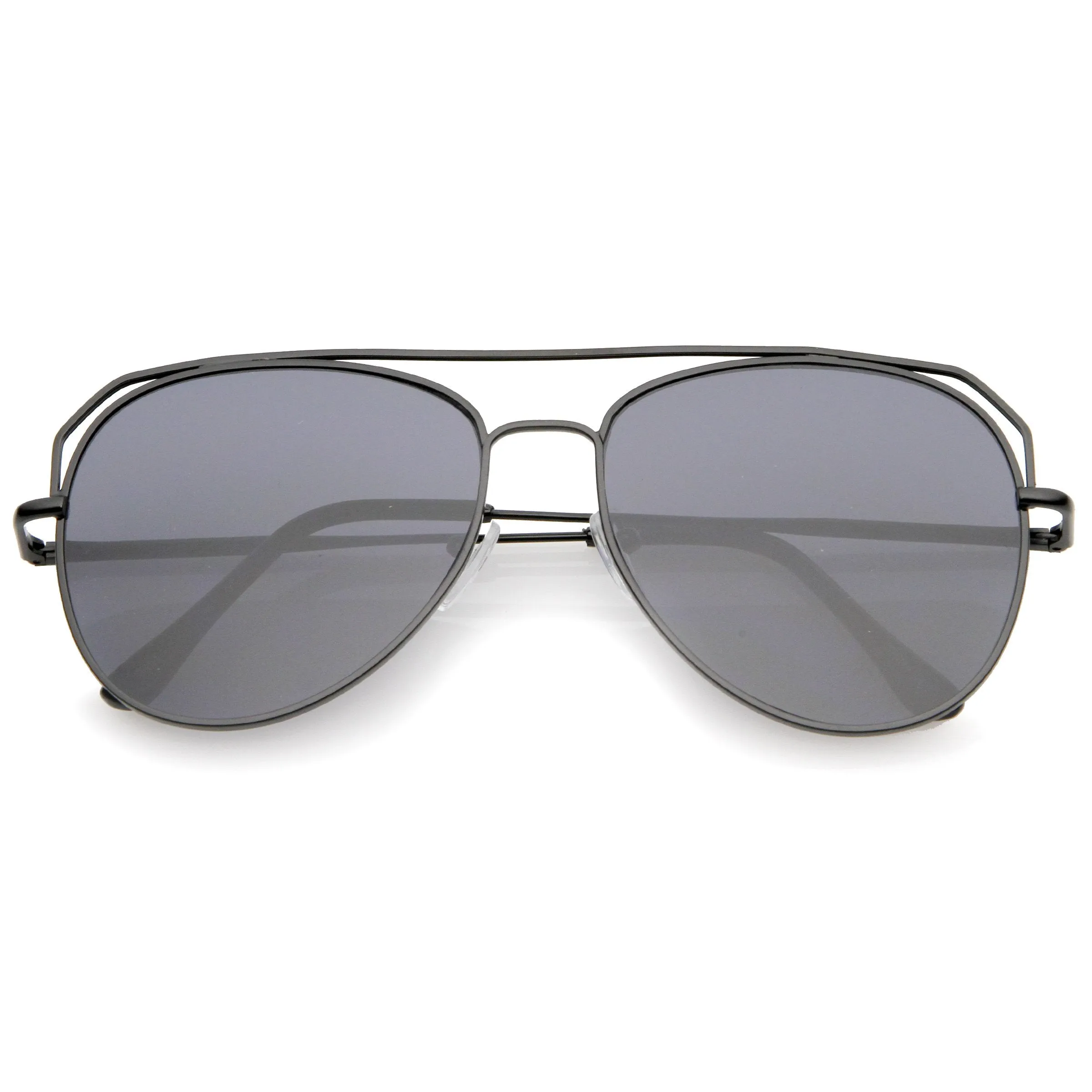 Retro Modern Geometric Flat Top Metal Aviator Sunglasses A771
