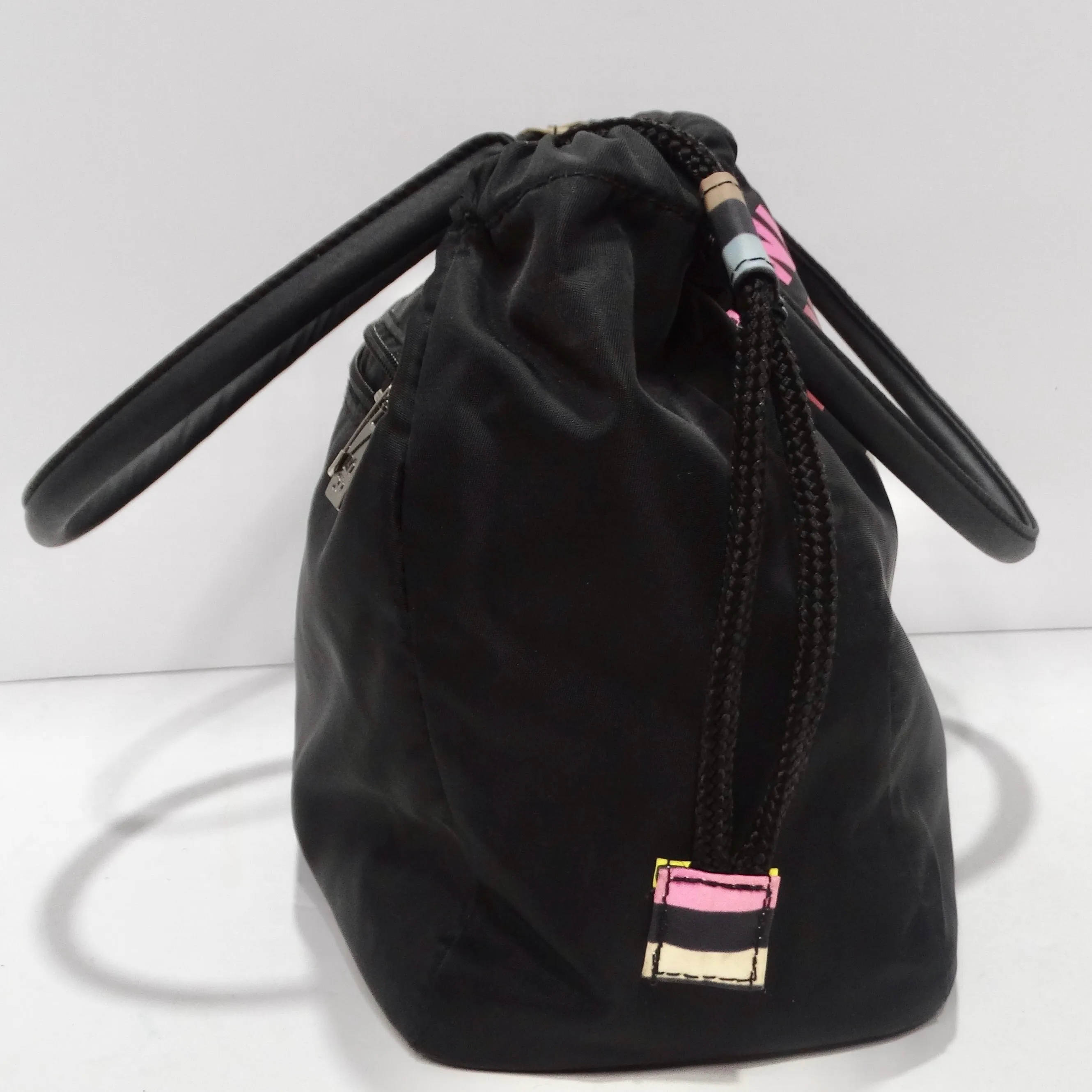 Sonia Rykiel 1980s Black Nylon Drawstring Bag