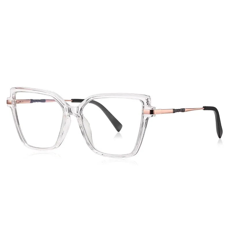 Vicky Women's Large Full Rim Cat Eye Tr 90 Alloy Reading Glasses 2208