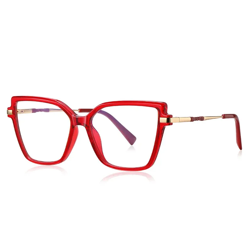 Vicky Women's Large Full Rim Cat Eye Tr 90 Alloy Reading Glasses 2208