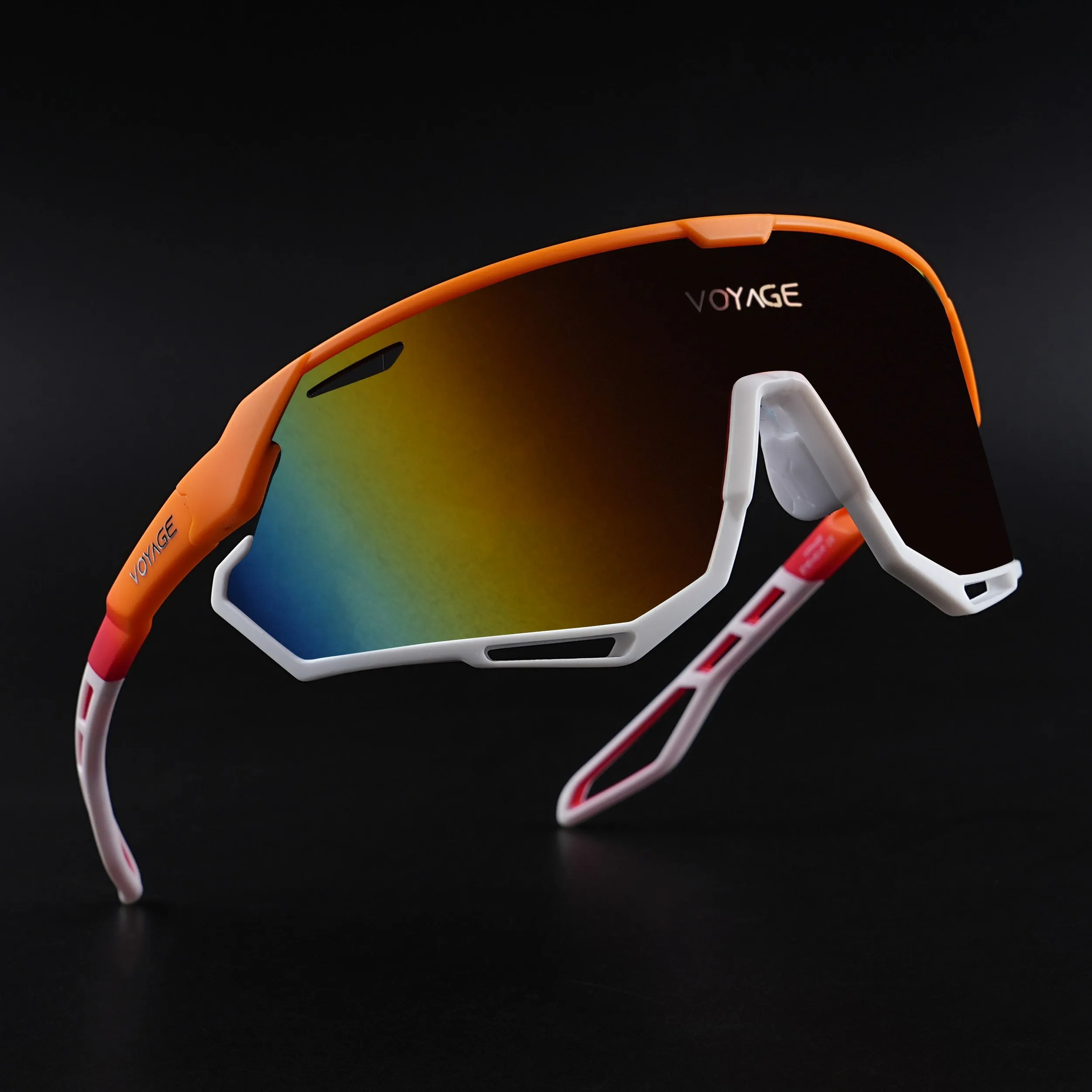 Voyage Select Drift Sunglasses (Multicolor Lens | Orange & White Frame - SLMG6343)