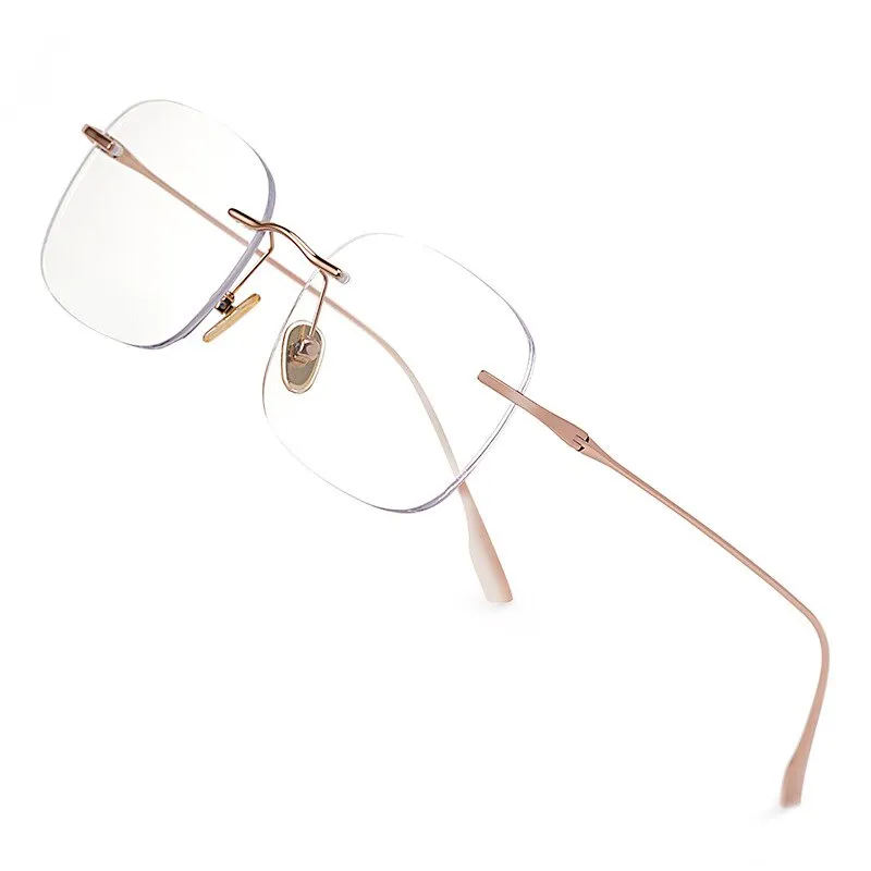Zirosat Unisex Rimless Square Titanium Eyeglasses1135